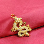 Fortune Jewel Gold Dragon Protection Necklace Pendant Fortune Jewel
