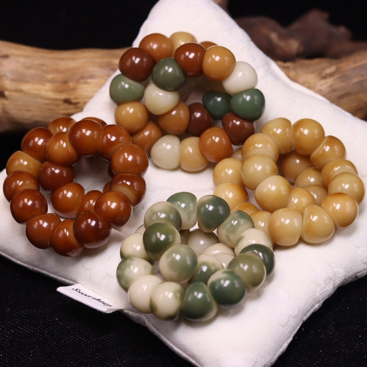15mm Natural Garlic Bodhi Bracelet – Ultra Smooth Finish, Multi-Color Options