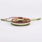 Fortune Jewel 3Pcs Tibetan Handmade Multicolored Luck King Kong Knot Auspiciousness Bracelet