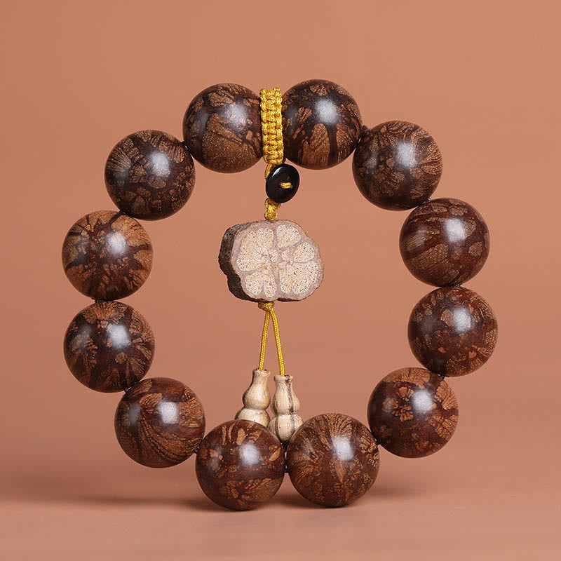 Fortune Jewel Plum Blossom Wood Inner Peace Bracelet