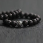 Fortune Jewel Lava Rock Fish Scales Bead Healing Bracelet