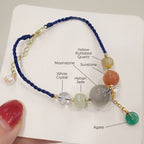 Fortune Jewel Moonstone Sunstone Beads Peace Buckle Charm Healing Bracelet