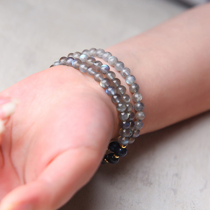 Fortune Jewel Moonstone Lazurite Calm Healing Positive Bracelet
