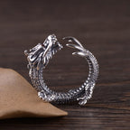 Fortune Jewel 925 Sterling Silver Dragon Luck Protection Ring Fortune Jewel