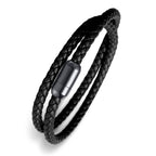 Fortune Jewel Genuine Leather Red String Protection Magnetic Buckle Bracelet