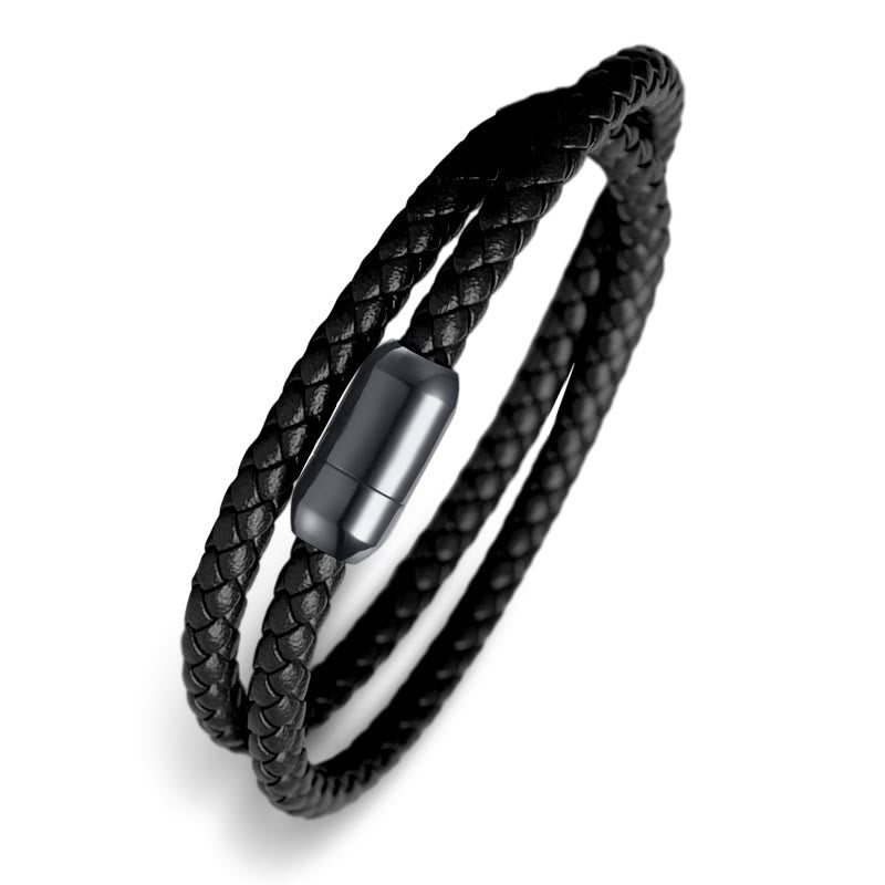 Fortune Jewel Genuine Leather Red String Protection Magnetic Buckle Bracelet