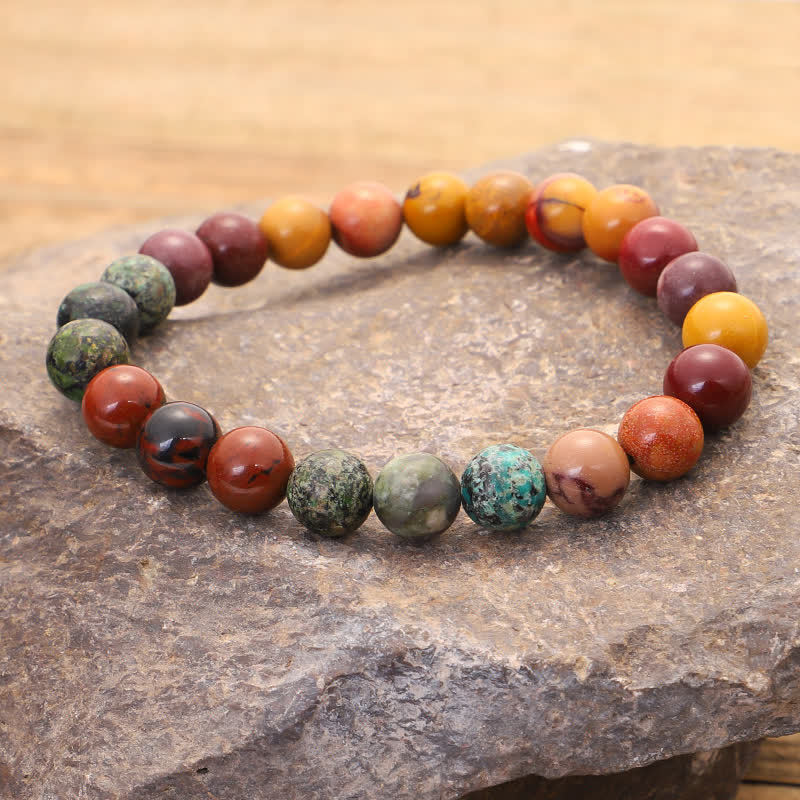 Fortune Jewel 108 Mala Beads Mookaite Emotional Growth Bracelet Tassel Necklace Pendant