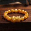 Fortune Jewel Golden Silk Jade Pixiu Wealth Bracelet