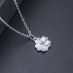 Fortune Jewel 925 Sterling Silver Cherry Blossom Flower Blessing Necklace Pendant