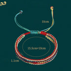 Fortune Jewel Tibet Handmade Rainbow Multicolored Protection Braided String Bracelet