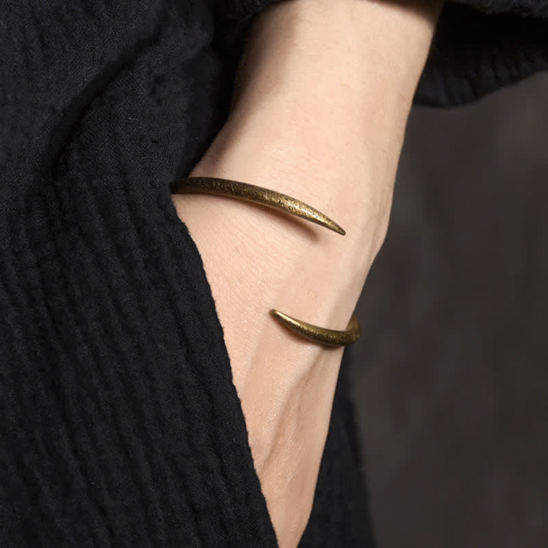 Fortune Jewel Simple Design Copper Luck Adjustable Cuff Bracelet