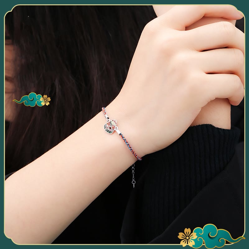 Fortune Jewel 925 Sterling Silver Zongzi Pattern Luck Multicolored Handcrafted Bracelet