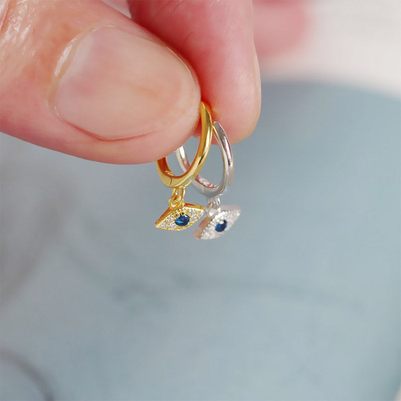 Fortune Jewel 925 Sterling Silver Evil Eye Blessing Protection Stud Earrings