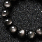 Fortune Jewel Natural Silver Sheen Obsidian Soothing Protection Bracelet