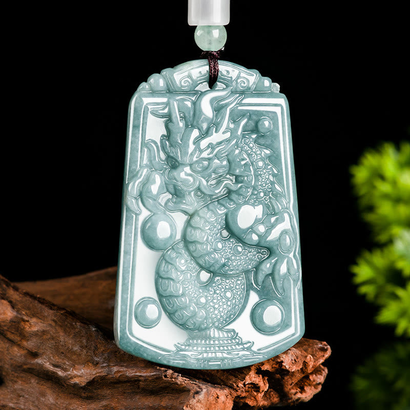 Fortune Jewel Year Of The Dragon Chinese Zodiac Dragon Travels The World Jade Strength Necklace Pendant