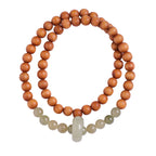 Fortune Jewel Sandalwood Hetian Jade Protection Double Wrap Bracelet