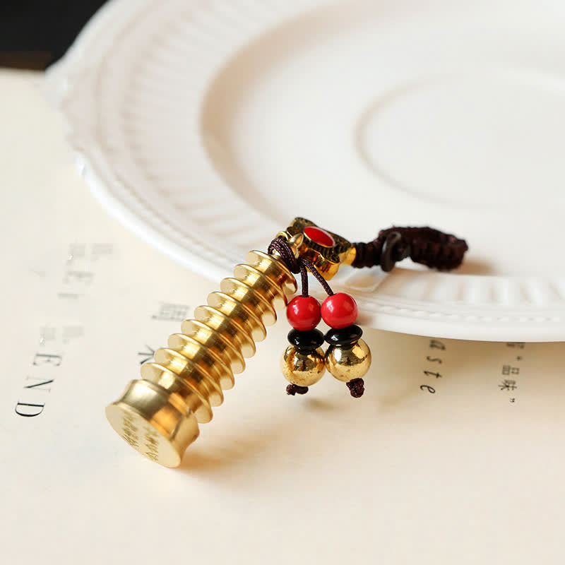 Fortune Jewel Feng Shui Yin Yang Bagua Wenchang Pen Pagoda Prayer Wheel Keychain Fortune Jewel