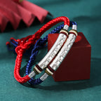 Fortune Jewel 999 Sterling Silver Om Mani Padme Hum Protection Strength String Bracelet