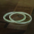 Fortune Jewel Natural Green Chalcedony Strength Courage Cuff Bangle Bracelet