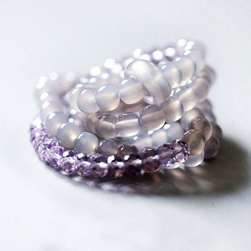 Fortune Jewel Natural Amethyst Crystal Meditation Healing Bracelet
