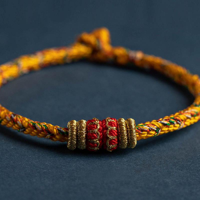 Fortune Jewel Tibet Handmade Chinese Zodiac Natal Buddha Luck Strength Braided String Bracelet