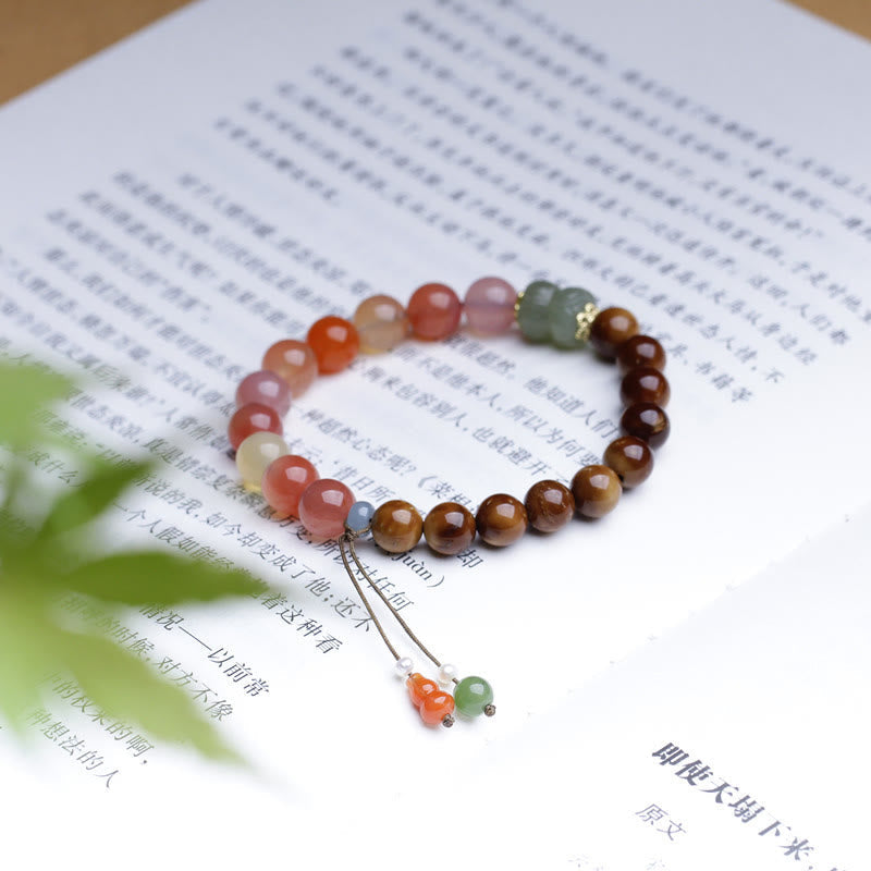 Fortune Jewel Kuka Seed Yanyuan Agate Hetian Jade Wealth Protection Bracelet