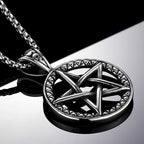 Fortune Jewel Pentagram Titanium Steel Balance Necklace Pendant