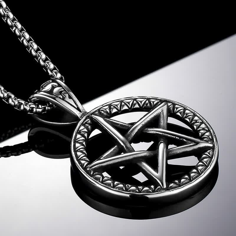 Fortune Jewel Pentagram Titanium Steel Balance Necklace Pendant
