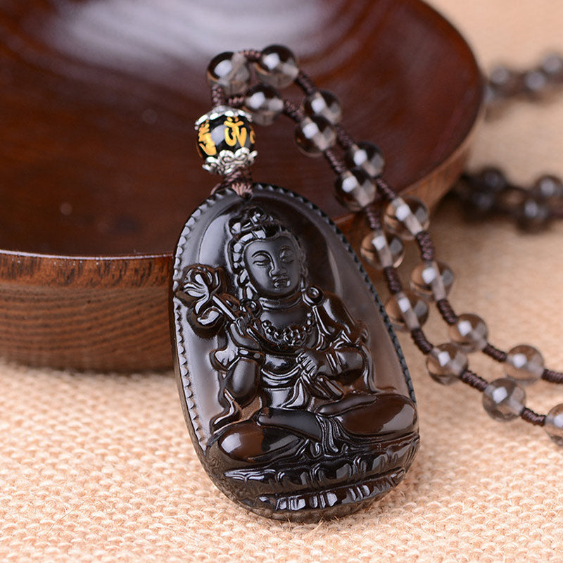 Fortune Jewel Chinese Zodiac Obsidian Protection Necklace