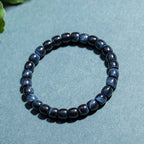 Natural Blue Tiger’s Eye Lightning-Pattern Bracelet – Premium Straight-Cut Design, 7mm, Unisex, Multiple Bead Shapes Available