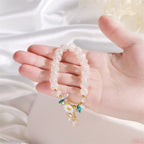 Fortune Jewel Simple Design Flower Charm Glass Bead Bracelet