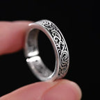 Fortune Jewel Tang Dynasty Flower Design Copper Luck Adjustable Ring
