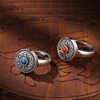 Fortune Jewel Tibetan Om Mani Padme Hum Peace Rotatable Ring