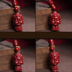 Fortune Jewel Chinese Zodiac Natal Buddha Natural Cinnabar Amulet Keep Away Evil Spirits Necklace Pendant
