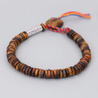 Fortune Jewel Tibetan Tiger Eye Om Mani Padme Hum Protection Power Bracelet