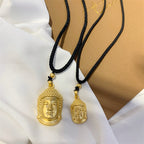 Fortune Jewel Gold Buddha Copper Wealth Necklace Pendant Fortune Jewel