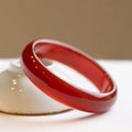 Fortune Jewel Natural Red Agate Confidence Bracelet Bangle