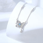 S925 Sterling Silver Butterfly Wing Flying Horse Necklace for Women – Year of the Horse Zodiac Jewelry