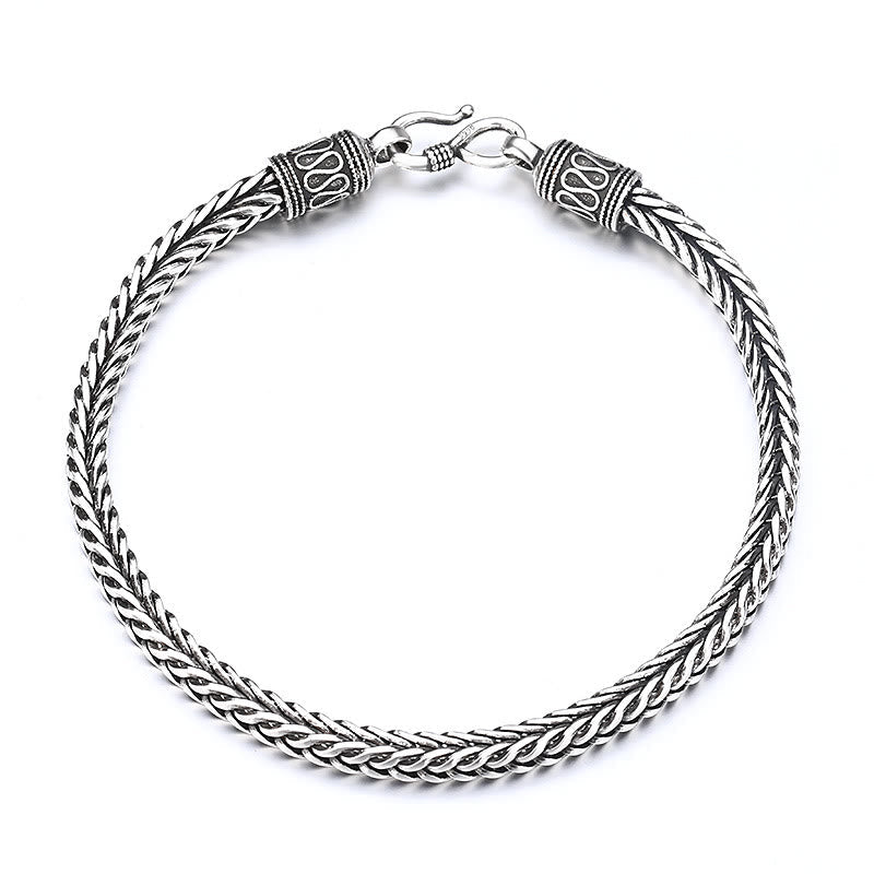 Fortune Jewel Vintage Dragon Keel Braided Twisted Design Wealth Buckle Bracelet