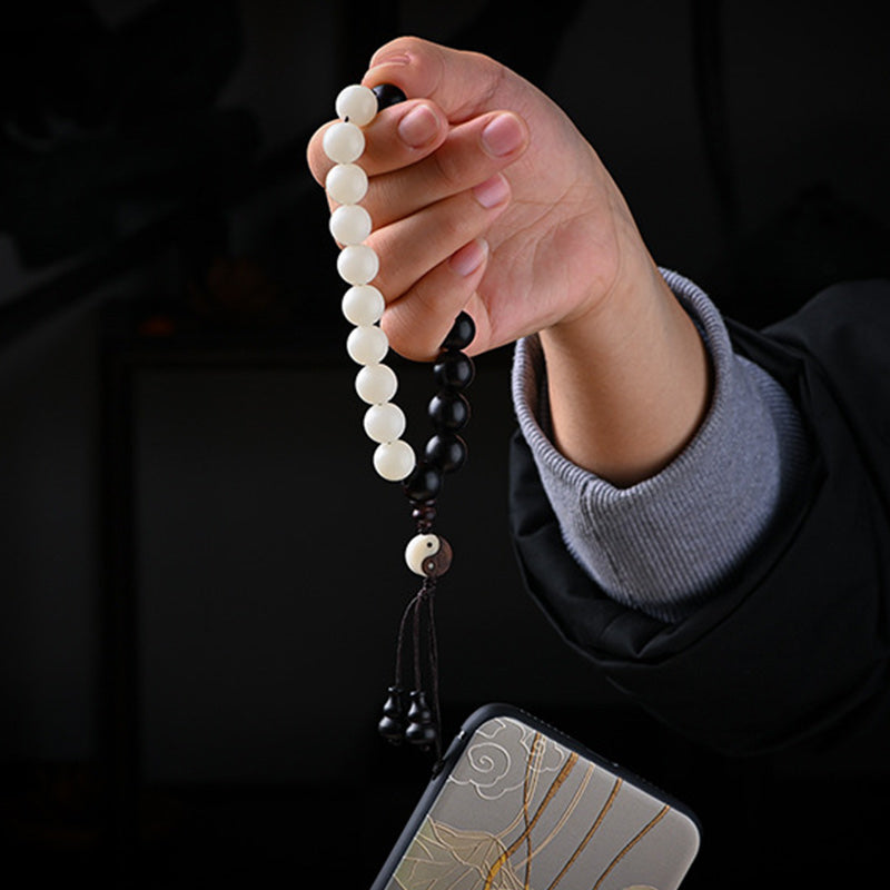 Fortune Jewel Ebony YinYang Protection Bracelet Decoration