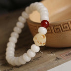 Fortune Jewel Natural Bodhi Seed Lovely Paw Lucky Cat Bracelet