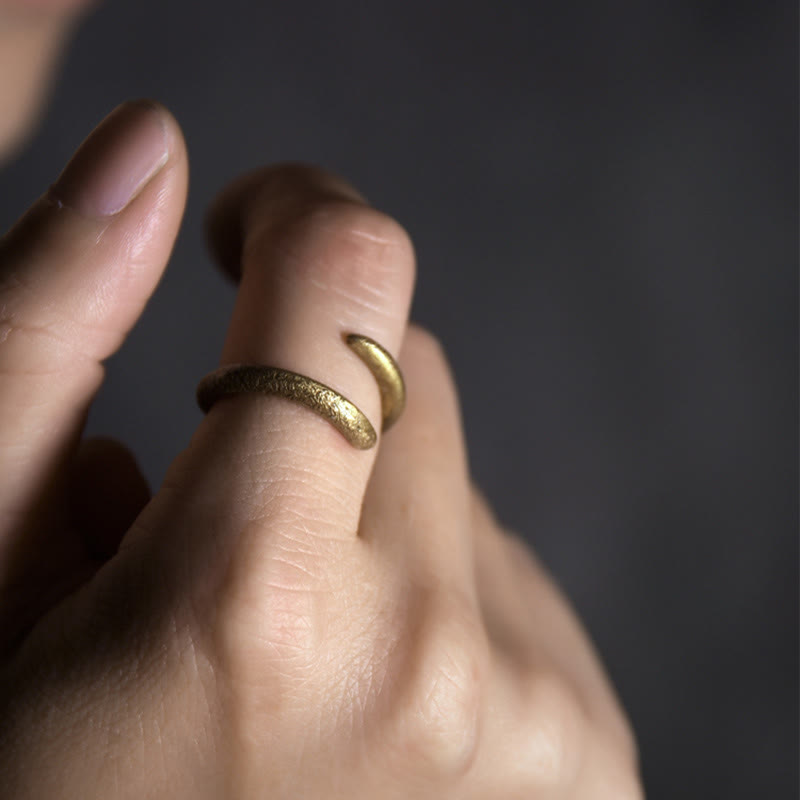 Fortune Jewel Simple Design Copper Luck Adjustable Ring