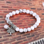 Fortune Jewel Natural Gemstone Tree of Life Lucky Charm Stretch Bracelet
