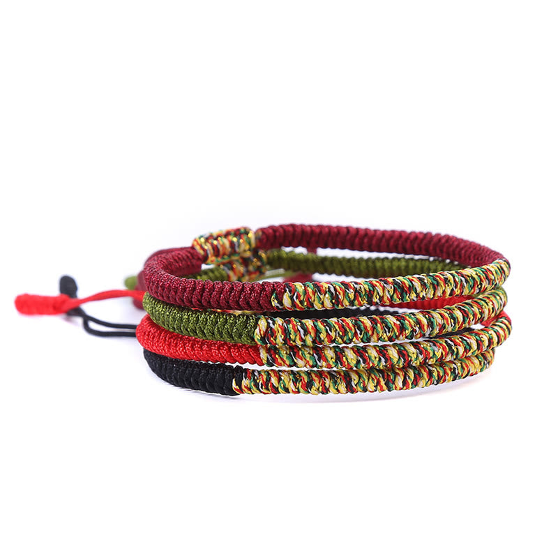 Fortune Jewel Tibetan Handmade Multicolor King Kong Knot Luck Strength Braided Bracelet