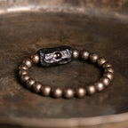 Fortune Jewel Tibet Ebony Wood Copper Peace Balance Beaded Bracelet