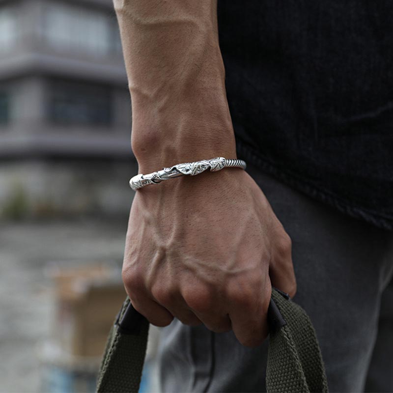 Fortune Jewel Tibetan Lotus White Copper Wealth Bracelet