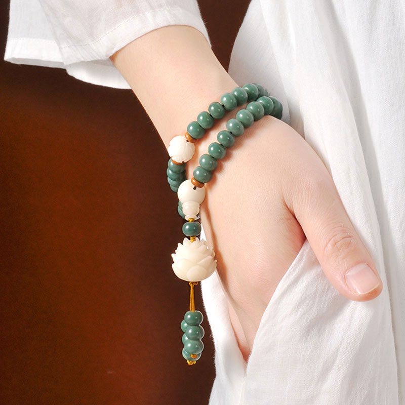 Fortune Jewel Lotus Cyan Bodhi Seed Success Bracelet