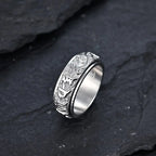 Fortune Jewel Om Mani Padme Hum Balance Calm Titanium Steel Ring Fortune Jewel