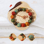 Fortune Jewel Natural Multicolored Lacquer Beads Calm Bracelet