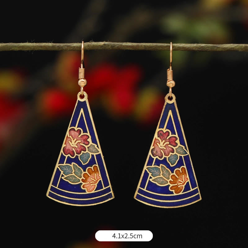Fortune Jewel Lotus Butterfly Flower Alloy Copper Enlightenment Drop Earrings